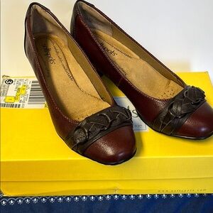 Softspots Brown Heels with Leather Finish
